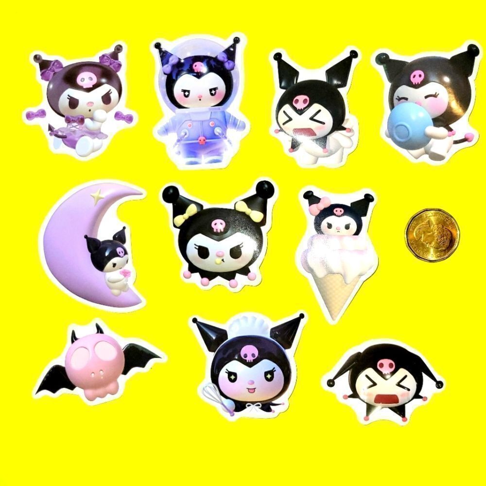 3/$12 Brand New 10x Kuromi Waterproof Stickers #6